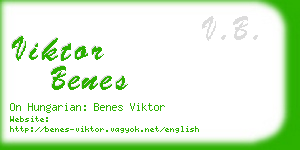 viktor benes business card